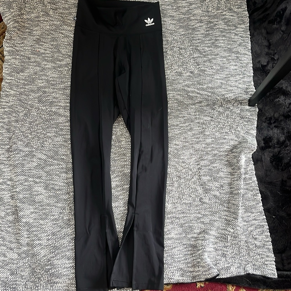 Adidas black pants with slits at bottom
